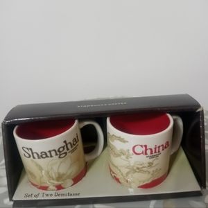 Starbucks Shanghai China Demitasse Mugs